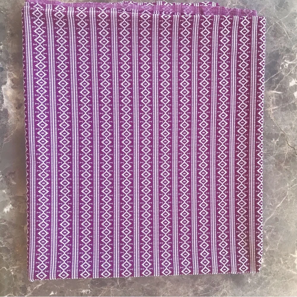 1970s fabric, double knit, burgundy and white, 70” x 62”